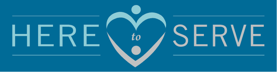 Here to Serve banner