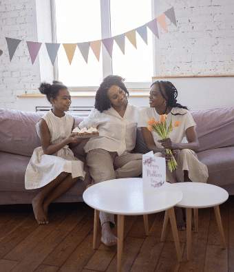 Girls celebrating their mom
